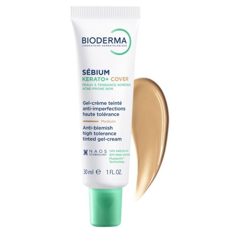 Gel crema nuantator anti-imperfectiuni Sebium Kerato+ Cover, 30 ml, Bioderma Gel crema nuantator anti-imperfectiuni Sebium Kerato+ Cover, 30 ml, Bioderma