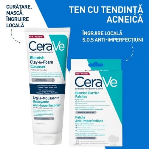 Gel de curatare cu argila anti-imperfectiuni Clay-to-Foam, 118 ml, Cerave