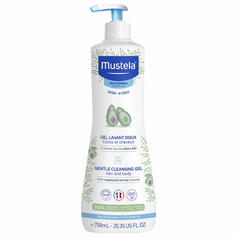 Gel de curatare delicat pentru par si corp, 750 ml, Mustela Gel de curatare delicat pentru par si corp, 750 ml, Mustela