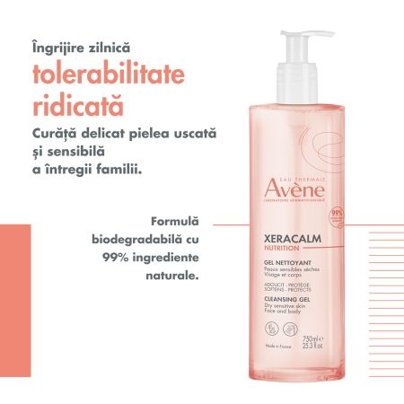 Gel de curatare Xeracalm Nutrition, 750 ml, Avene Gel de curatare Xeracalm Nutrition, 750 ml, Avene