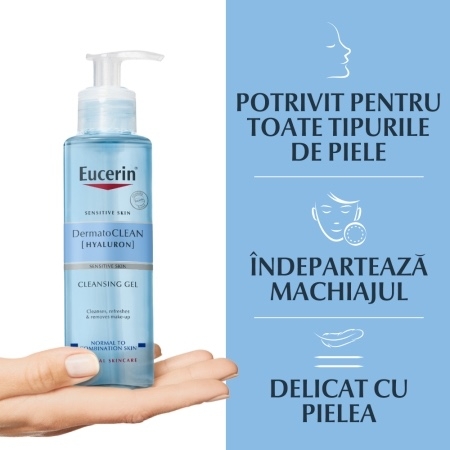 Gel de curatare Dermato Clean Hyaluron, 200 ml, Eucerin Gel de curatare Dermato Clean Hyaluron, 200 ml, Eucerin