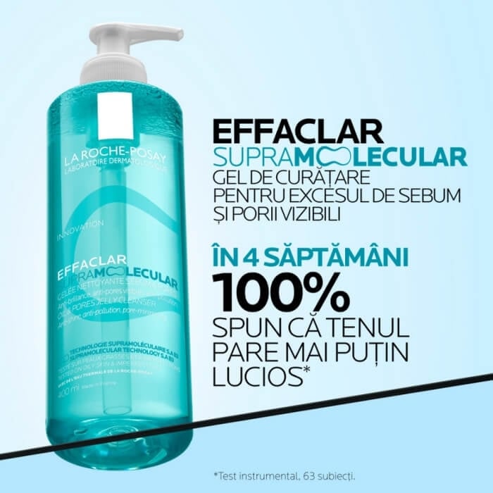 Gel de curatare pentru excesul de sebum Effaclar Supramolecular, 400 ml, La Roche-Posay Gel de curatare pentru excesul de sebum Effaclar Supramolecular, 400 ml, La Roche-Posay