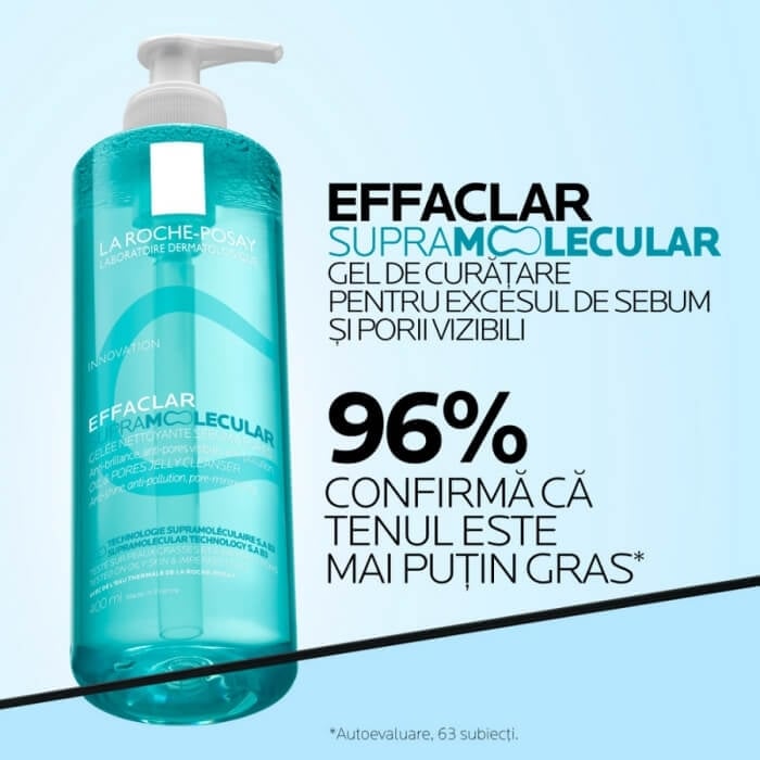 Gel de curatare pentru excesul de sebum Effaclar Supramolecular, 400 ml, La Roche-Posay Gel de curatare pentru excesul de sebum Effaclar Supramolecular, 400 ml, La Roche-Posay