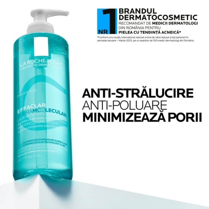 Gel de curatare pentru excesul de sebum Effaclar Supramolecular, 400 ml, La Roche-Posay Gel de curatare pentru excesul de sebum Effaclar Supramolecular, 400 ml, La Roche-Posay