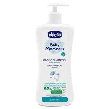 Gel de dus si sampon 2 in 1 fara lacrimi Baby Moments +0 luni, 750 ml, Chicco Gel de dus si sampon 2 in 1 fara lacrimi Baby Moments +0 luni, 750 ml, Chicco