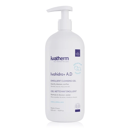 Gel de spalare emolient Ivahidra+ A.D, 500 ml, Ivatherm Gel de spalare emolient Ivahidra+ A.D, 500 ml, Ivatherm