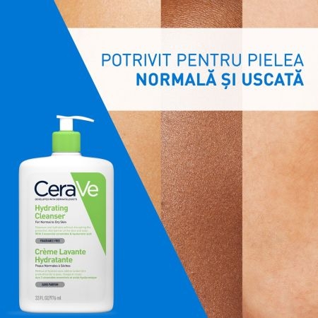 Gel de spalare hidratant piele normal-uscata, 976 ml, Cerave Gel de spalare hidratant piele normal-uscata, 976 ml, Cerave