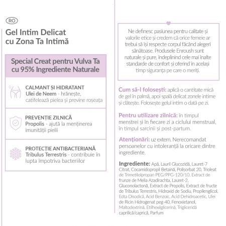 Gel intim antibacterian, 200 ml, Enroush Gel intim antibacterian, 200 ml, Enroush