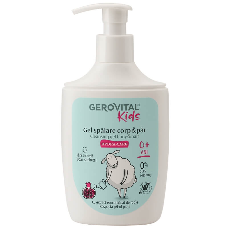 Gel spalare corp si par Hydra-Care, 300 ml, Gerovital Kids Gel spalare corp si par Hydra-Care, 300 ml, Gerovital Kids