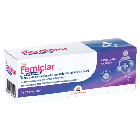 Femiclar HPV gel crema, 40 ml, Sun Wave Pharma Femiclar HPV gel crema, 40 ml, Sun Wave Pharma