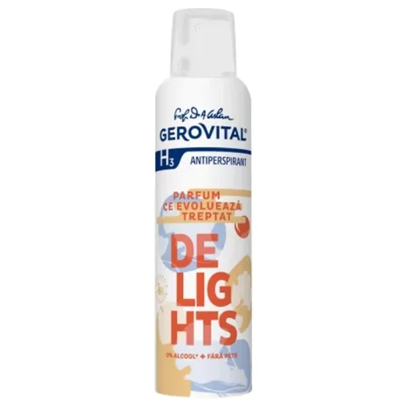 Antiperspirant H3 Delights, 150 ml, Gerovital Antiperspirant H3 Delights, 150 ml, Gerovital