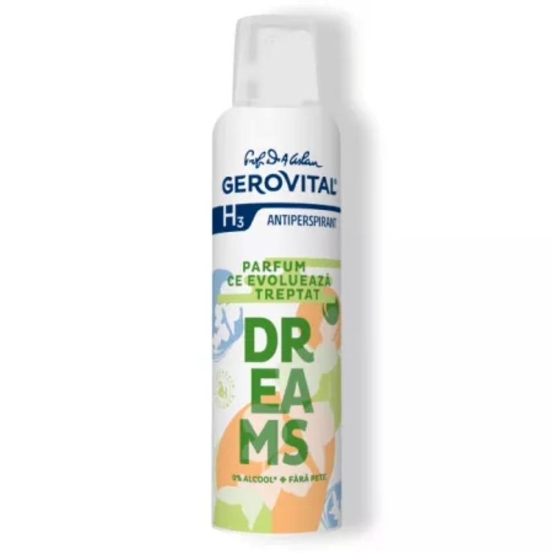Antiperspirant H3 Dreams, 150 ml, Gerovital Antiperspirant H3 Dreams, 150 ml, Gerovital