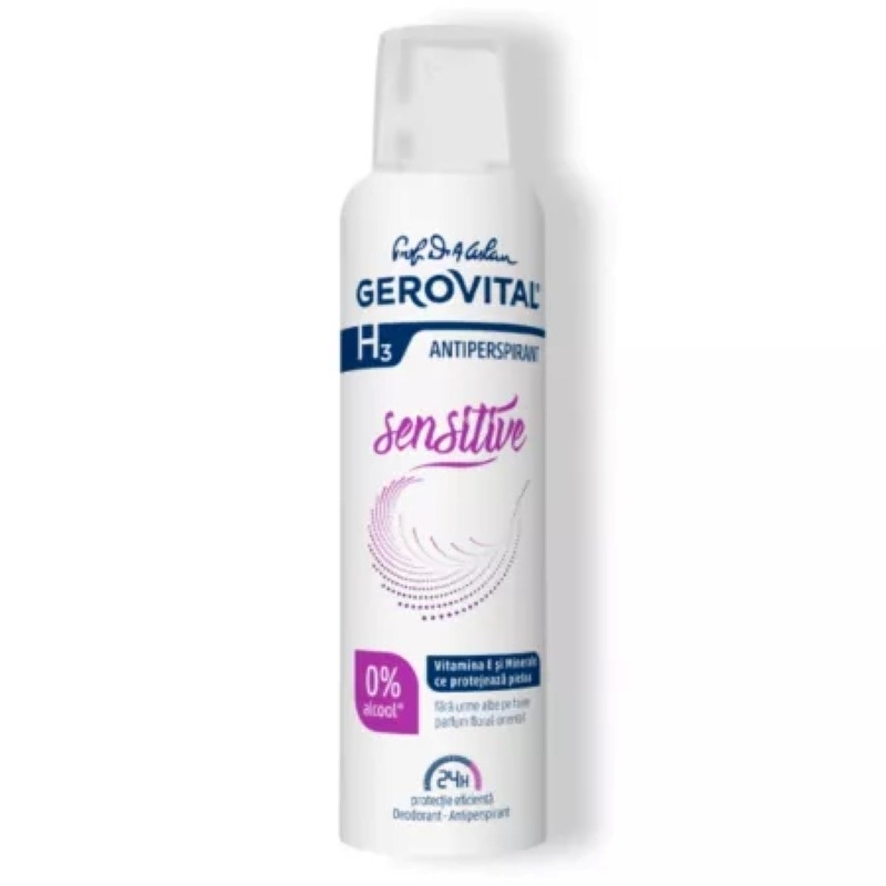 Deodorant antiperspirant H3 Classic Sensitive, 150 ml, Gerovital Deodorant antiperspirant H3 Classic Sensitive, 150 ml, Gerovital