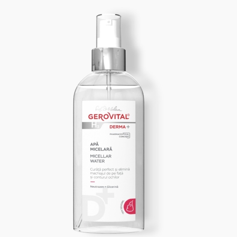 Apa micelara H3 Derma+, 150 ml, Gerovital Apa micelara H3 Derma+, 150 ml, Gerovital