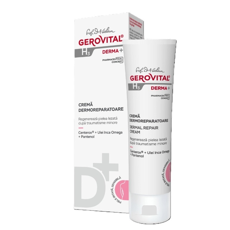Crema dermoreparatoare H3 Derma+, 50 ml, Gerovital Crema dermoreparatoare H3 Derma+, 50 ml, Gerovital