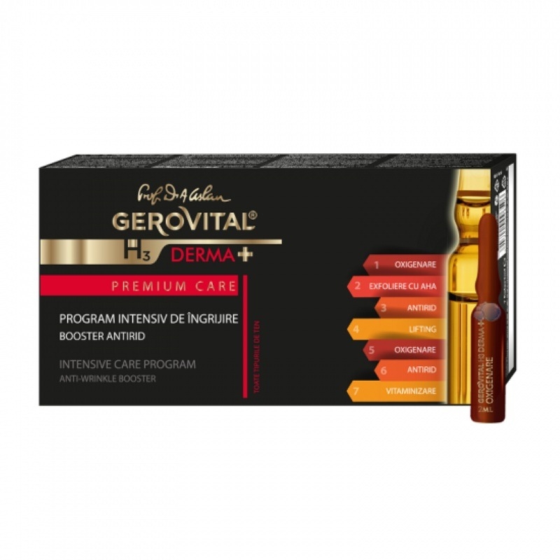 Program intensiv de ingrijire H3 Derma Plus Premium Care, 7 fiole, Gerovital Program intensiv de ingrijire H3 Derma Plus Premium Care, 7 fiole, Gerovital