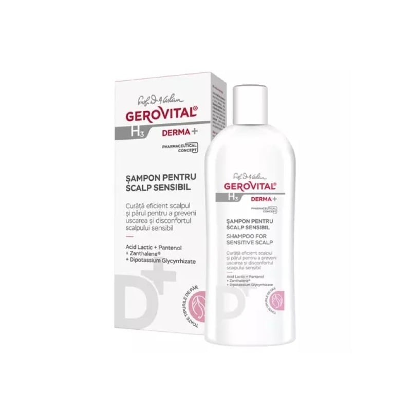 Sampon pentru scalp sensibil H3 Derma+, 200 ml, Gerovitall Sampon pentru scalp sensibil H3 Derma+, 200 ml, Gerovitall