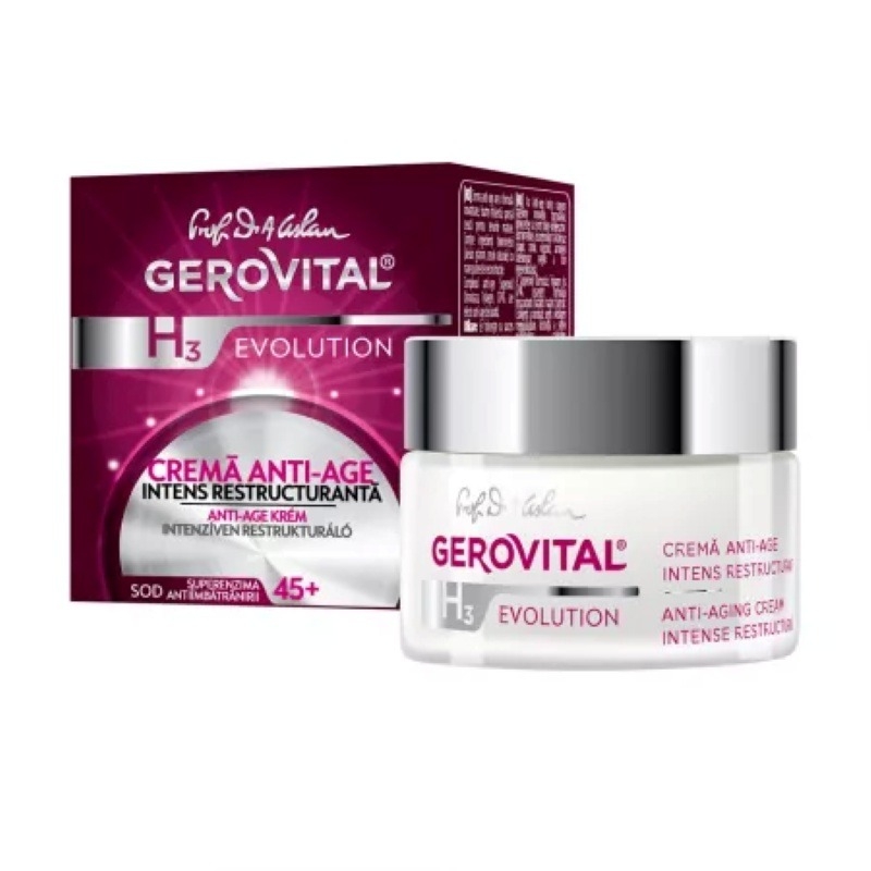 Crema anti-age intens restructuranta 45+ H3 Evolution, 50 ml, Gerovital Crema anti-age intens restructuranta 45+ H3 Evolution, 50 ml, Gerovital