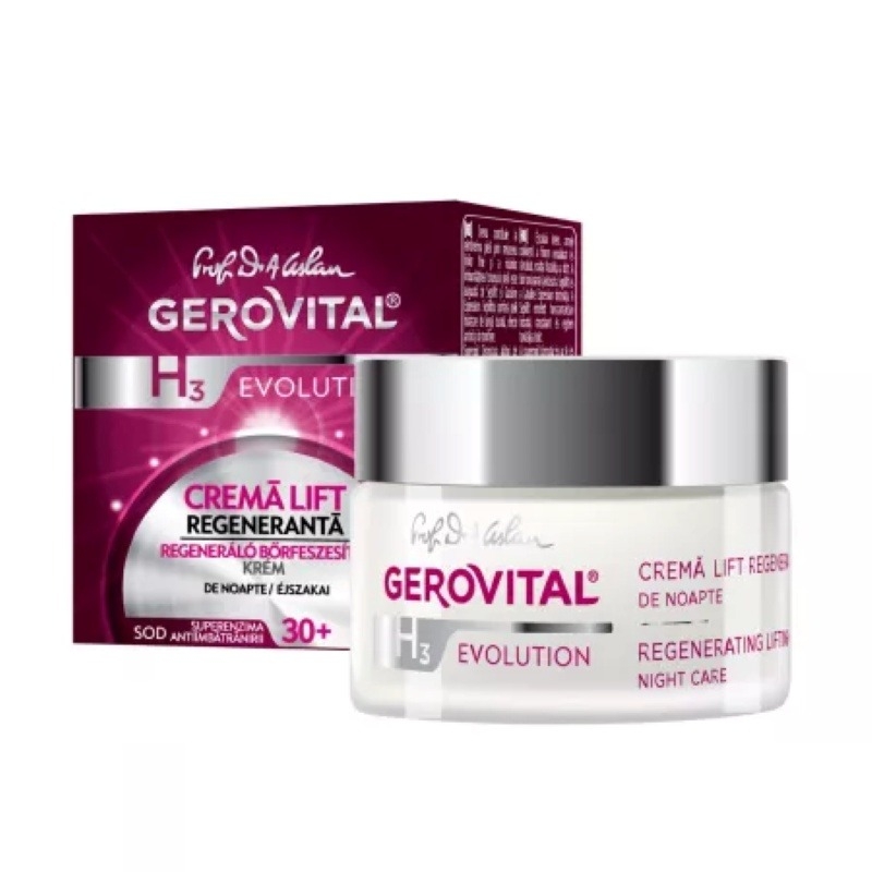 Crema lift regeneranta de noapte 30+ H3 Evolution, 50 ml, Gerovital Crema lift regeneranta de noapte 30+ H3 Evolution, 50 ml, Gerovital