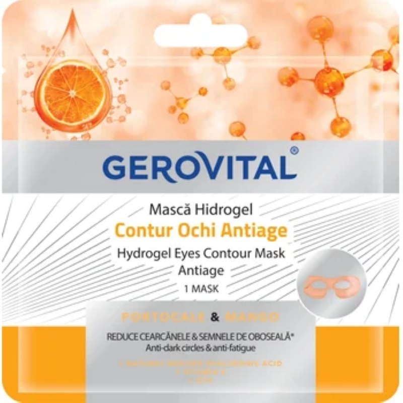 Masca pentru contur ochi Hidrogel Antiage, 1 bucata, Gerovital Masca pentru contur ochi Hidrogel Antiage, 1 bucata, Gerovital