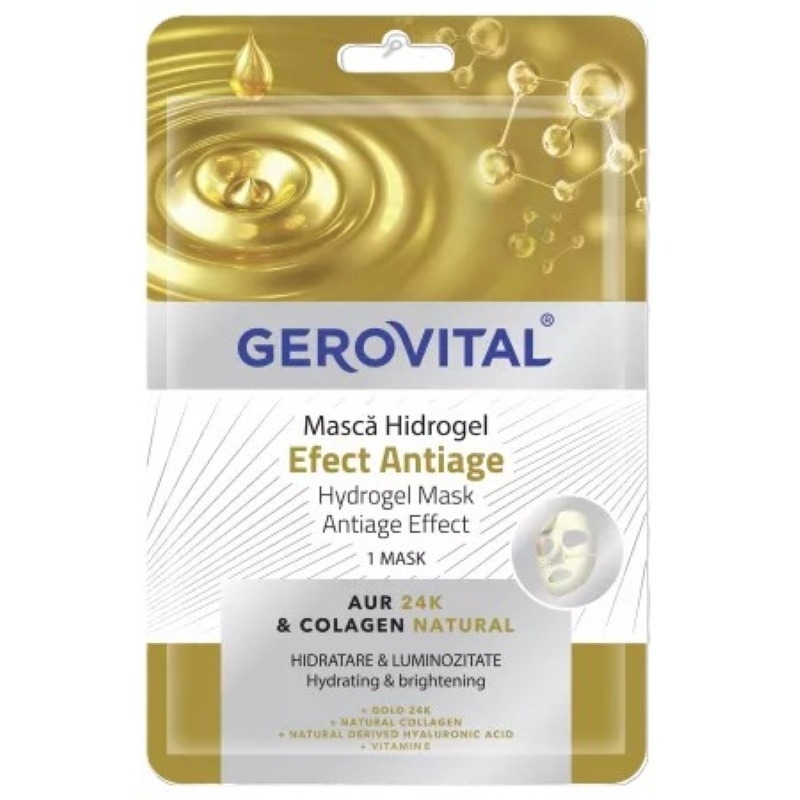 Masca pentru fata Hidrogel Efect Antiage, 1 bucata, Gerovital Masca pentru fata Hidrogel Efect Antiage, 1 bucata, Gerovital