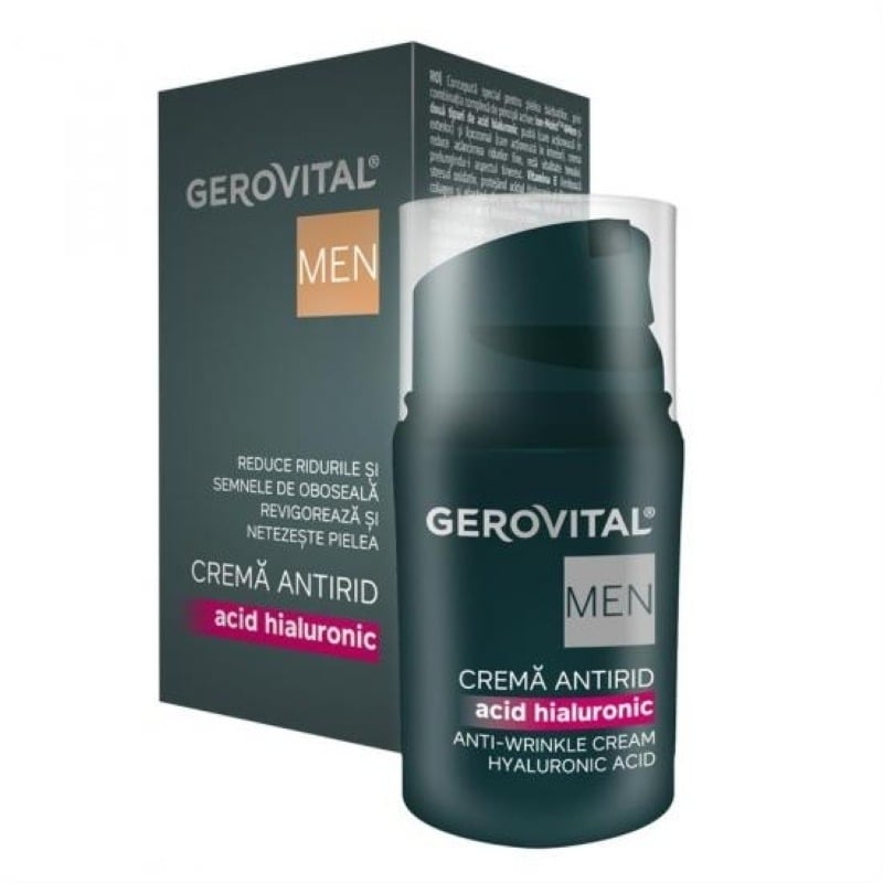 Crema antirid cu acid hialuronic Men, 30 ml, Gerovital Crema antirid cu acid hialuronic Men, 30 ml, Gerovital