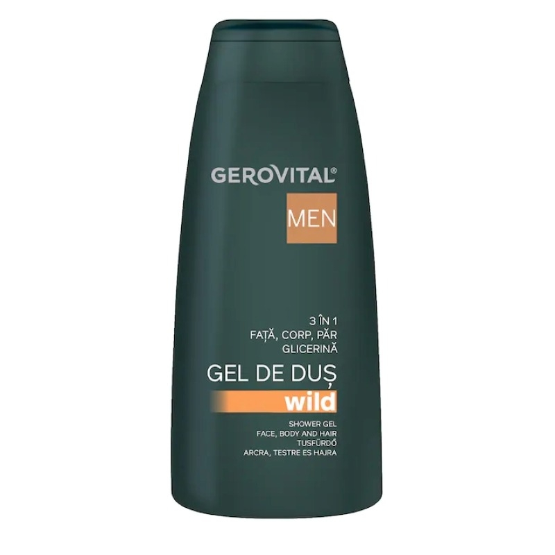 Gel de dus Wild 3 in 1 Men, 400 ml, Gerovital Gel de dus Wild 3 in 1 Men, 400 ml, Gerovital