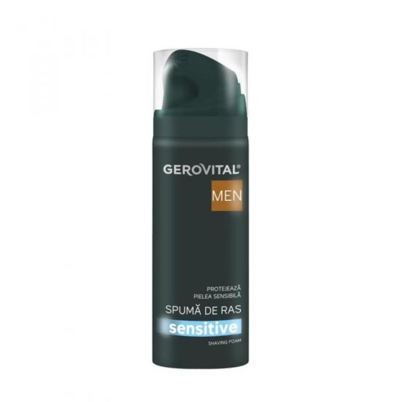 Spuma de ras Men Sensitive, 200 ml, Gerovital Spuma de ras Men Sensitive, 200 ml, Gerovital