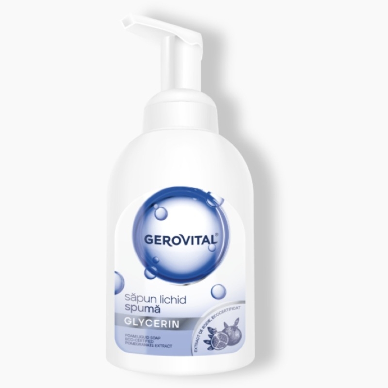 Sapun lichid spuma pentru maini si corp Pure Glycerin, 300 ml, Gerovital Sapun lichid spuma pentru maini si corp Pure Glycerin, 300 ml, Gerovital
