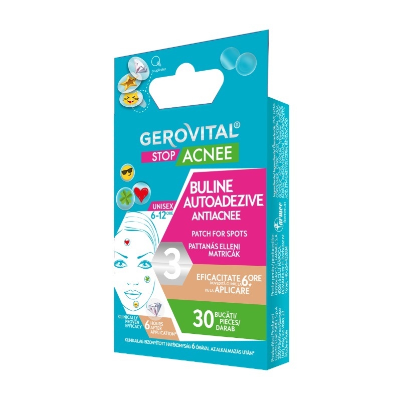 Buline autoadezive antiacnee Stop Acnee, 30 bucati, Gerovital Buline autoadezive antiacnee Stop Acnee, 30 bucati, Gerovital