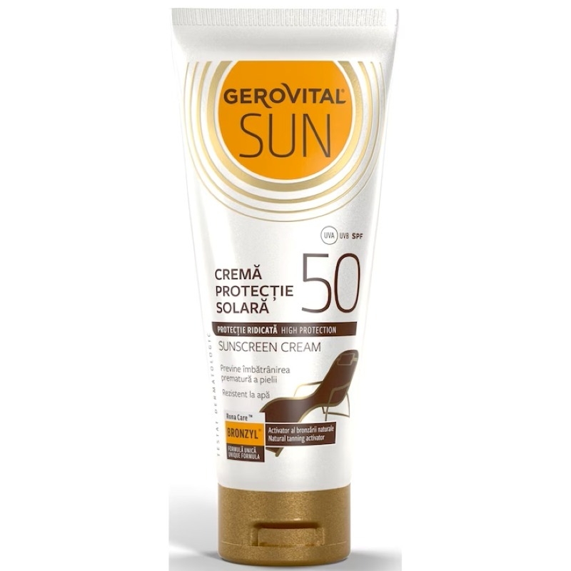 Crema protectie solara SPF 50 Sun, 100 ml, Gerovital Crema protectie solara SPF 50 Sun, 100 ml, Gerovital