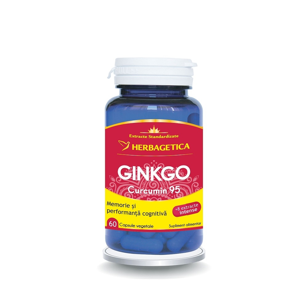 Ginkgo Curcumin95, 60 capsule, Herbagetica Ginkgo Curcumin95, 60 capsule, Herbagetica