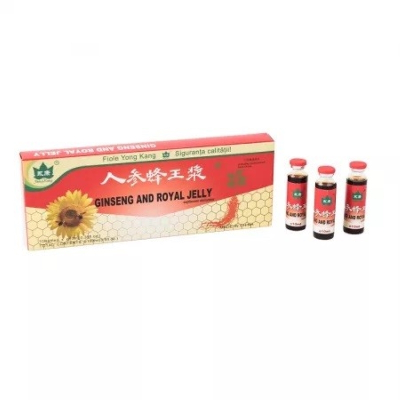 Ginseng si Royal Jelly, 10 fiole, Yong Kang Ginseng si Royal Jelly, 10 fiole, Yong Kang