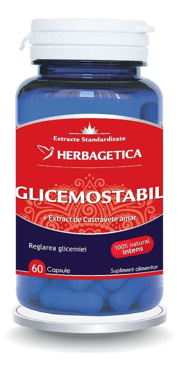 Glicemo Stabil, 60 capsule, Herbagetica Glicemo Stabil, 60 capsule, Herbagetica