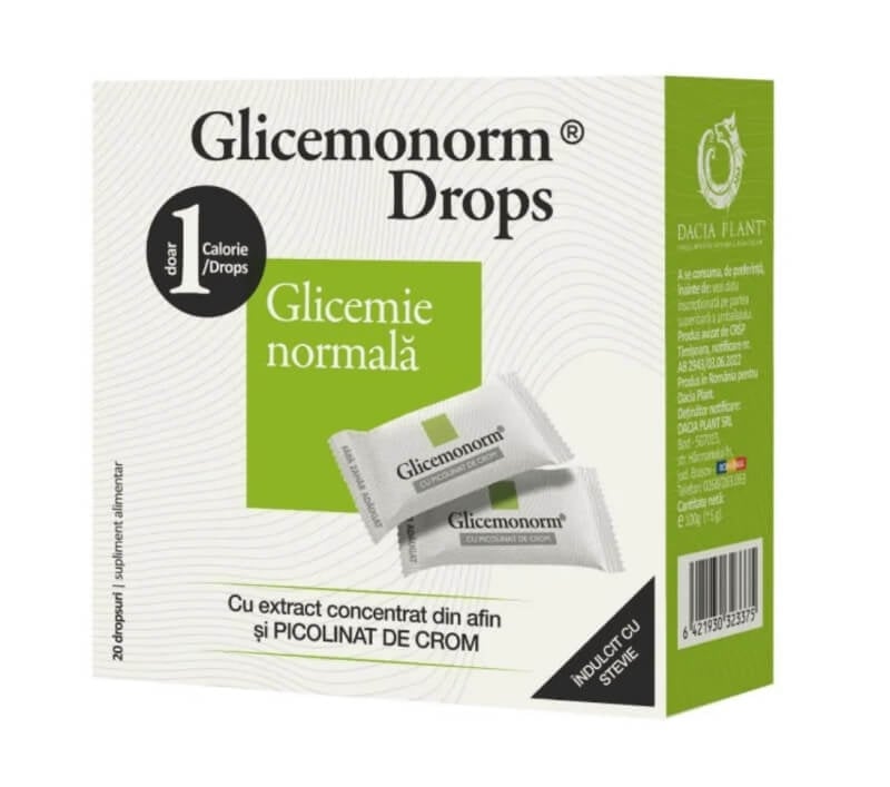Glicemonorm Drops, 20 dropsuri, Dacia Plant Glicemonorm Drops, 20 dropsuri, Dacia Plant