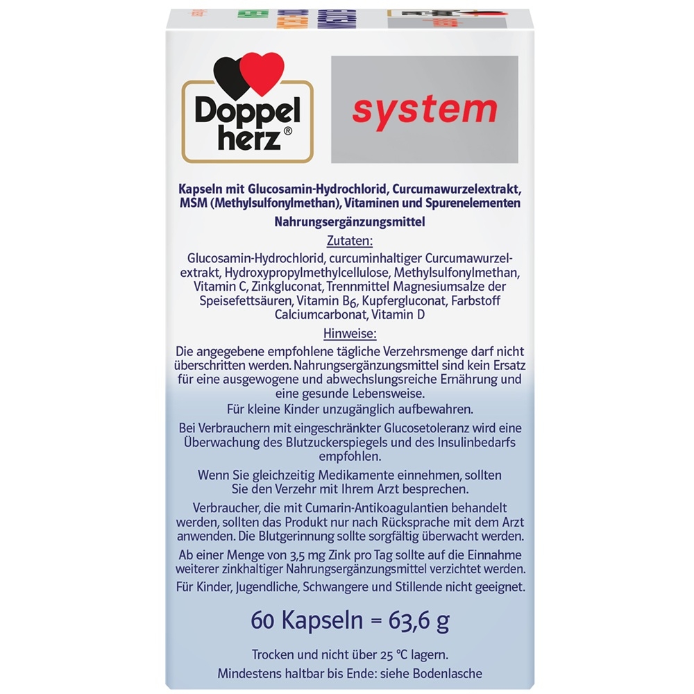 Glucozamina 1000 + Curcuma Vegan System, 60 comprimate, Doppelherz Glucozamina 1000 + Curcuma Vegan System, 60 comprimate, Doppelherz