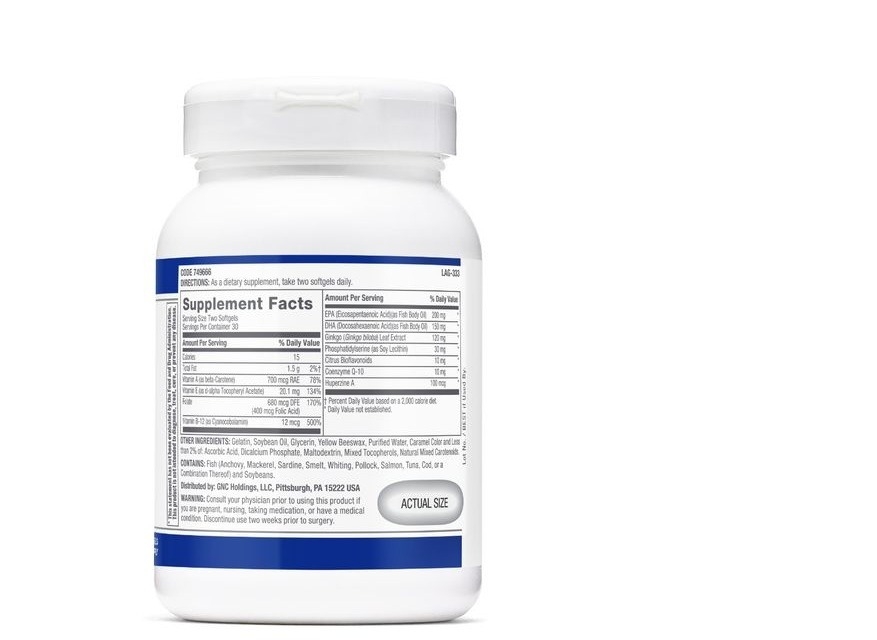 GNC - Preventive Nutrition Memorall Formula Pentru Sustinerea Memoriei 60cps