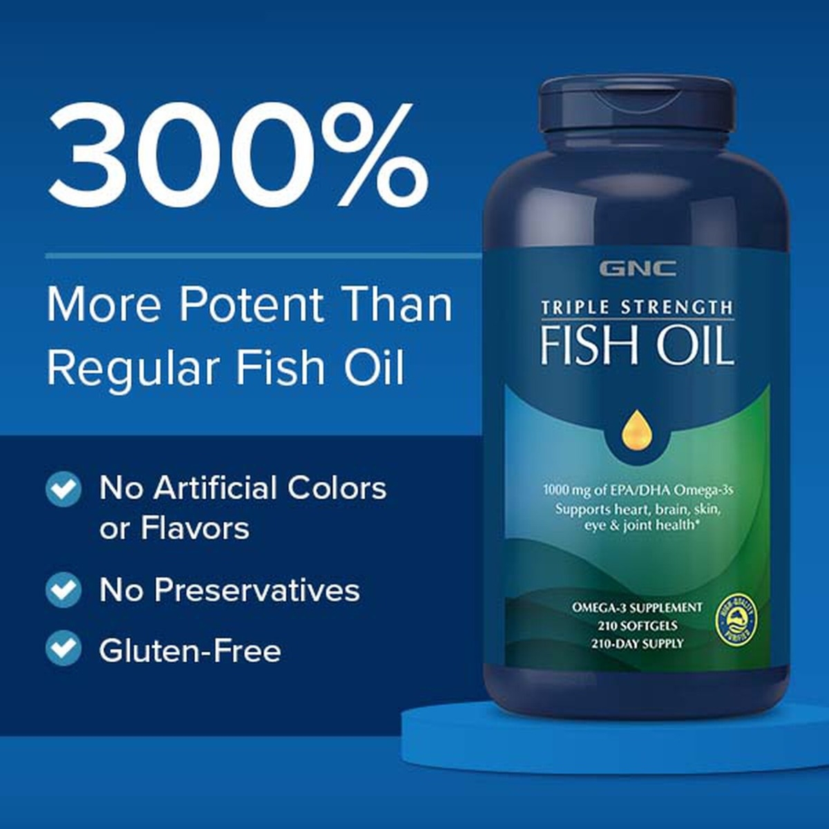 Ulei de peste 1000 mg Omega 3 EPA si DHA Triple Strength, 60 capsule, GNC Ulei de peste 1000 mg Omega 3 EPA si DHA Triple Strength, 60 capsule, GNC