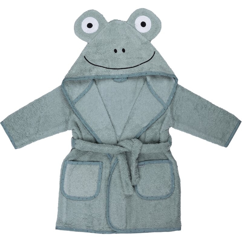Halat de baie cu urechi Frog, Cu buzunare, Cu cordon, Bubaba, 9 - 24 luni, Marime 86/92, Green Halat de baie cu urechi Frog, Cu buzunare, Cu cordon, Bubaba, 9 - 24 luni, Marime 86/92, Green