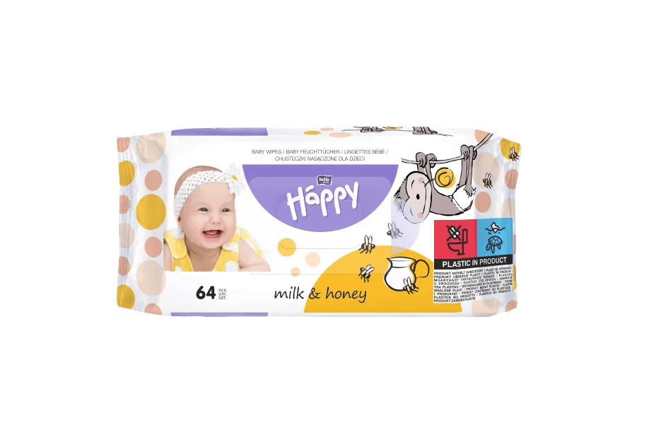 Happy Servetele umede Milk&Honey 64buc Happy Servetele umede Milk&Honey 64buc