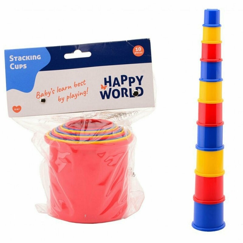 Happy World - Set 10 cupe pentru stivuit Happy World - Set 10 cupe pentru stivuit