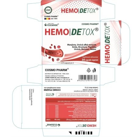 Hemo Detox, 30 capsule, Cosmo Pharm Hemo Detox, 30 capsule, Cosmo Pharm