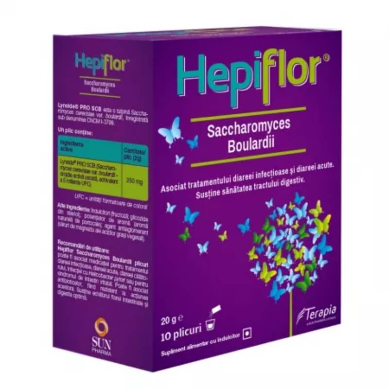 Hepiflor Saccharomyces Boulardii, 10 plicuri, Terapia Hepiflor Saccharomyces Boulardii, 10 plicuri, Terapia