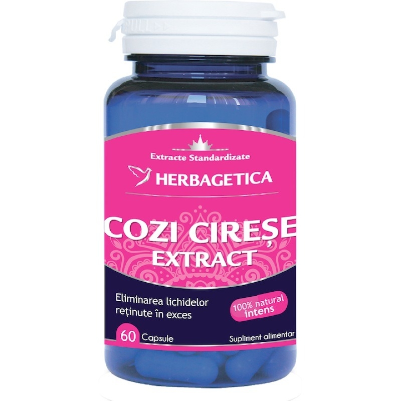 Cozi de cirese cu extract, 60 capsule, Herbagetica Cozi de cirese cu extract, 60 capsule, Herbagetica