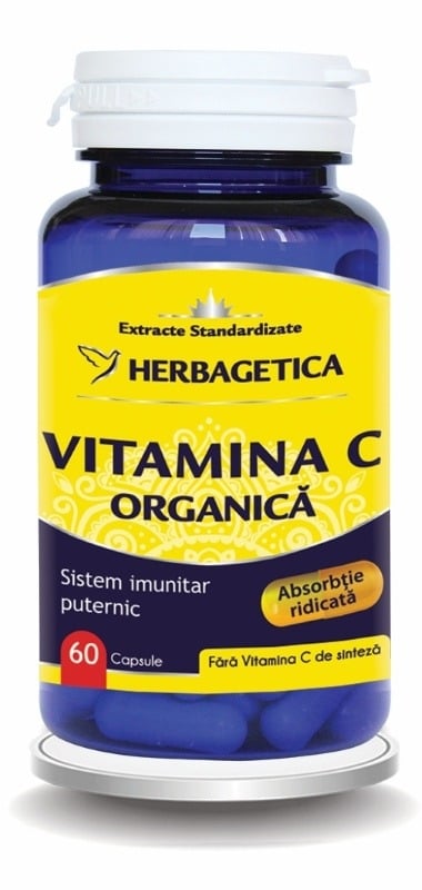 Vitamina C organica, 60 capsule, Herbagetica Vitamina C organica, 60 capsule, Herbagetica