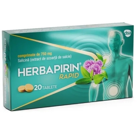 Herbapirin Rapid, 20 comprimate, Arnica Kft Herbapirin Rapid, 20 comprimate, Arnica Kft