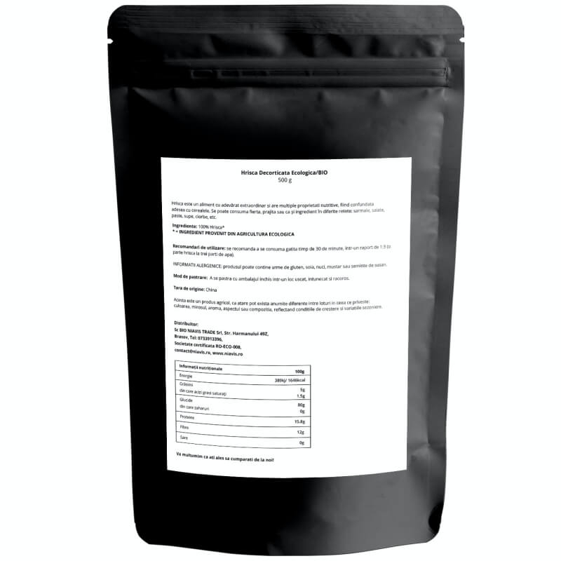 Hrisca decorticata ecologica, 500 g, Niavis Hrisca decorticata ecologica, 500 g, Niavis
