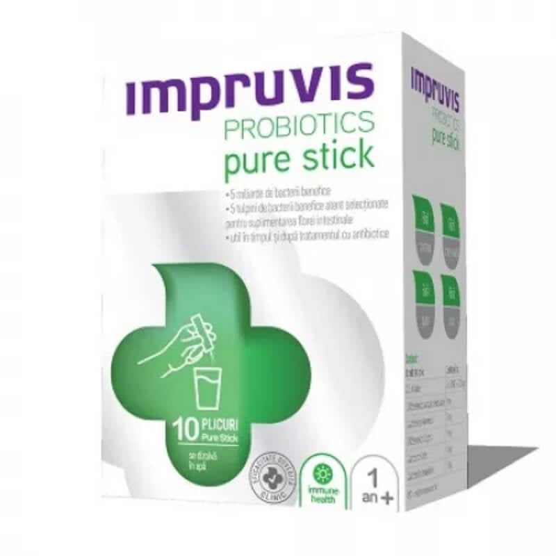 Impruvis Probiotics Pure Stick, 10 plicuri, Pharma Brands Impruvis Probiotics Pure Stick, 10 plicuri, Pharma Brands