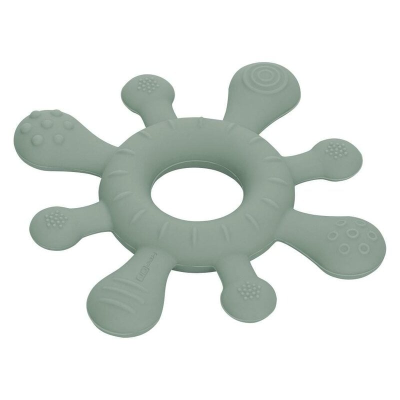Inel de dentitie, FreeON, Pentru masajul gingiilor, Cu diverse texturi, Din silicon, Fara BPA, 3 luni+, Verde