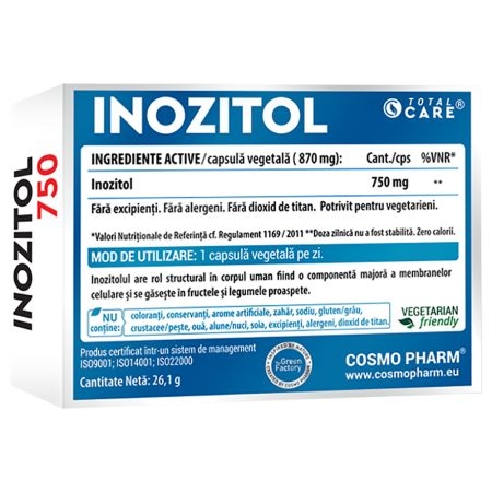 Inozitol 750 mg, 30 capsule, Cosmo Pharm Inozitol 750 mg, 30 capsule, Cosmo Pharm
